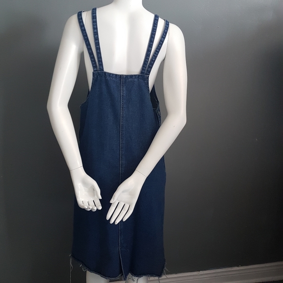 Vintage Denim Pinafore Dress buy with confidence offer firm discounted shipping - Picture 9 of 10